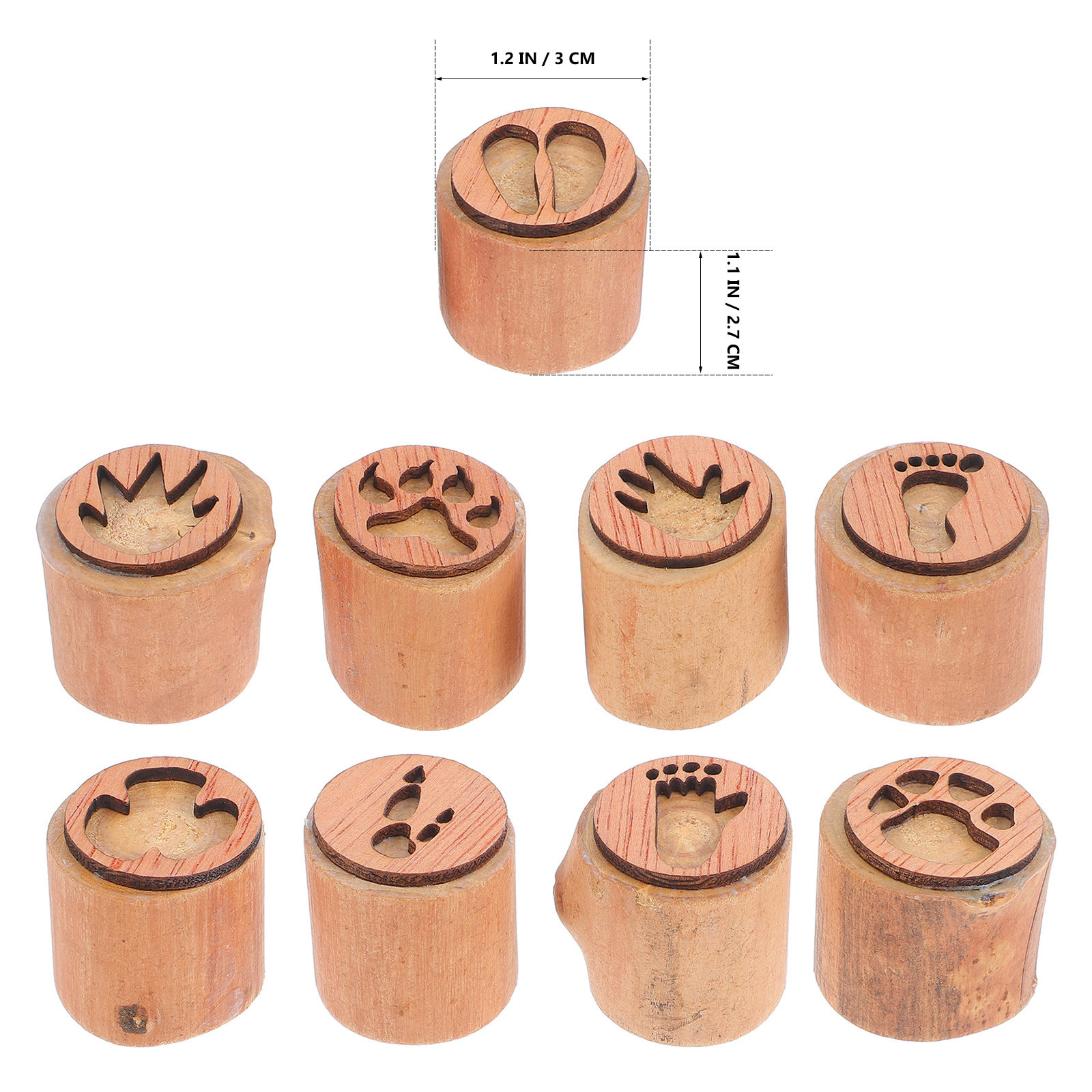 9Pcs 레트로 스타일 나무 동물 발자국 스탬프 어린이 - Gardening Tools Wooden 리뷰 및 가격