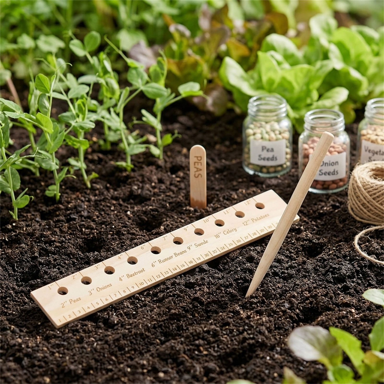 정원 가꾸기 초보자를 위한 단단한 나무 재배용 자, 종 - Gardening Tools Wooden 리뷰 및 가격
