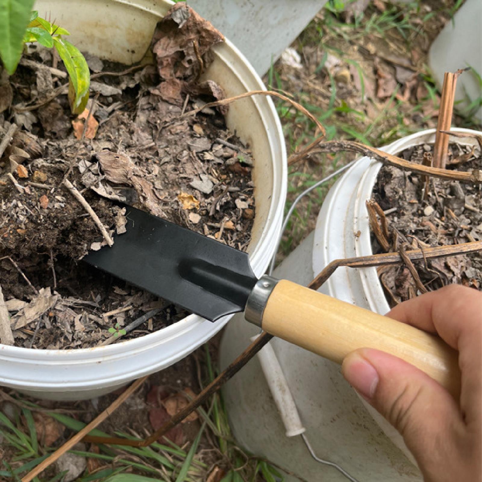 작은 정원용 삽, 목재 손잡이 다기능 원예 도구, 손삽 - Gardening Tools Wooden 리뷰 및 가격