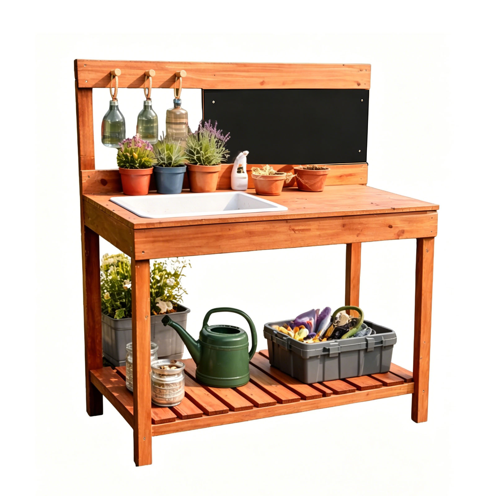 어린이용 나무 화분대, 실내외 정원 재배 테이블, 작업 - Gardening Tools Wooden 리뷰 및 가격