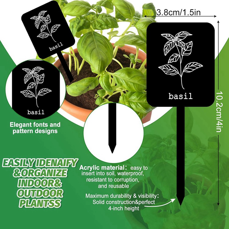 24개 아크릴 식물 라벨 표지판 12가지 스타일 정원  - Gardening Tools With Names 리뷰 및 가격