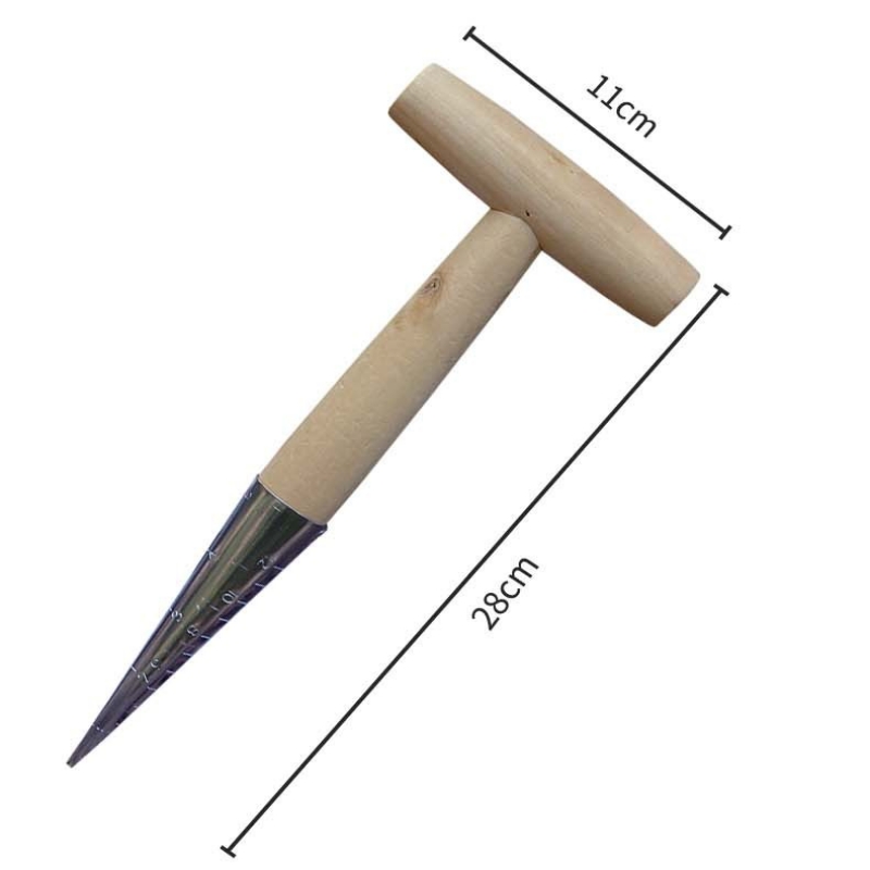 손잡이가 있는 휴대용 투명 스케일 정원 구멍 뚫는 도구 - Gardening Tools Wooden 리뷰 및 가격