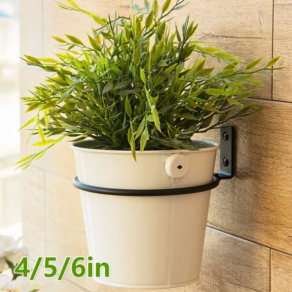 꽃 냄비 트레이 벽 마운트 냄비 반지 홀더 금속 화분  - Gardening Tools Holder 리뷰 및 가격